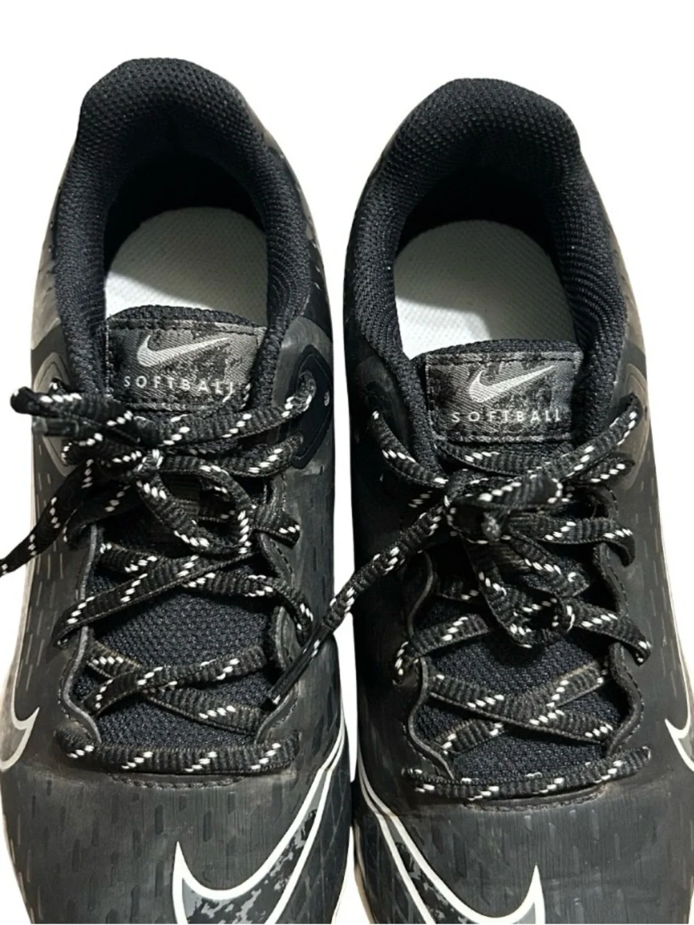 Nike Hyperdiamond 4 Keystone Softball Cleats Youth 3.5 Black White